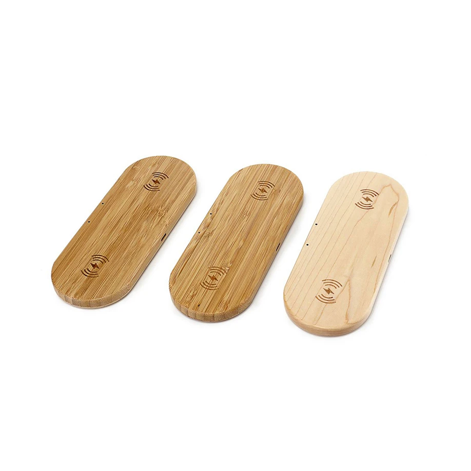 

Dual 10W Wood Fast Qi Wireless Charger Dock For iPhone 10 X 8Plus 11Pro Samsung S9 S7 S8 Note9 XIAOMI HUAWEI Quick Charging Base