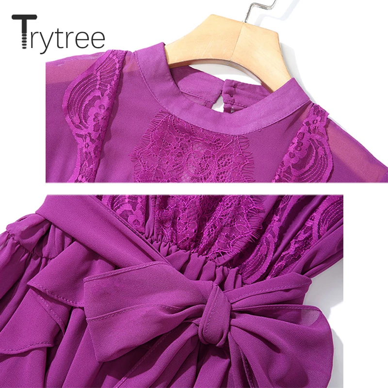 Женское Повседневное платье Trytree элегантное однотонное офисное до колена с