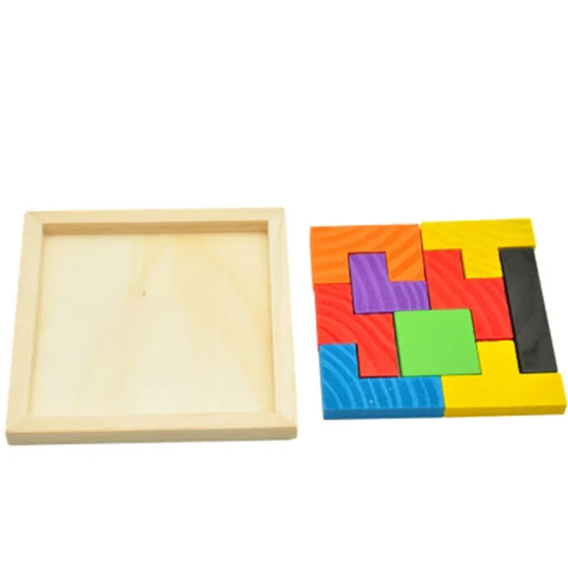 

Wooden Tetris Game Educational Jigsaw Puzzle Toys Wood Tangram Brain-Teaser Puzzle Preschool Children Kids Toy