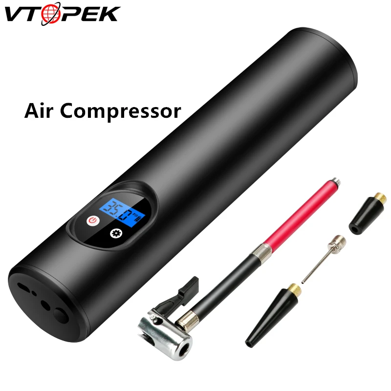 Vtopek ЖК-дисплей проводной воздушный компрессор шины надувной насос для