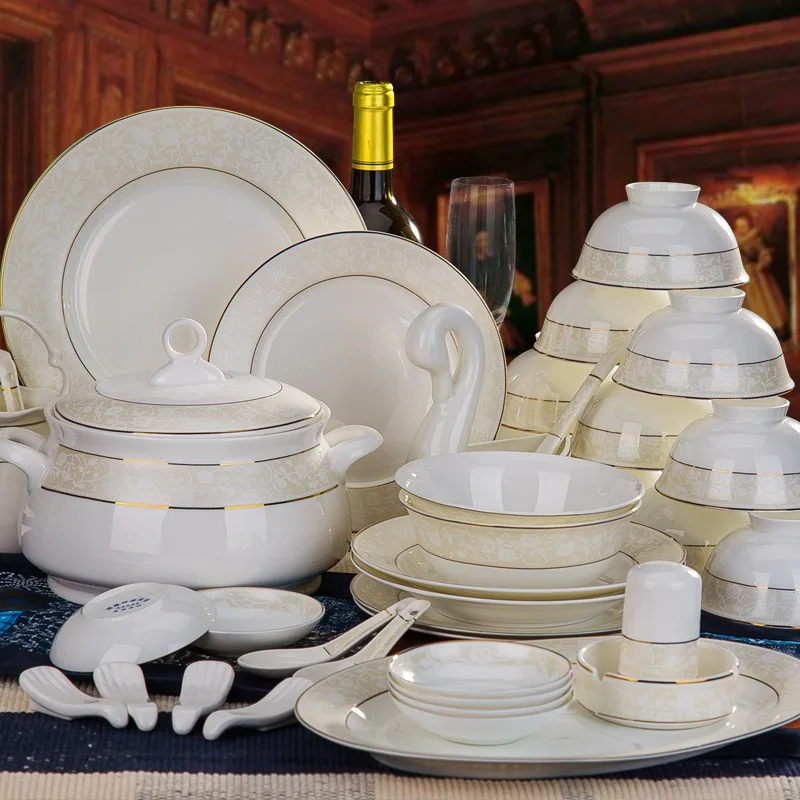 

Jingdezhen bone china tableware, bowl and Dish Set