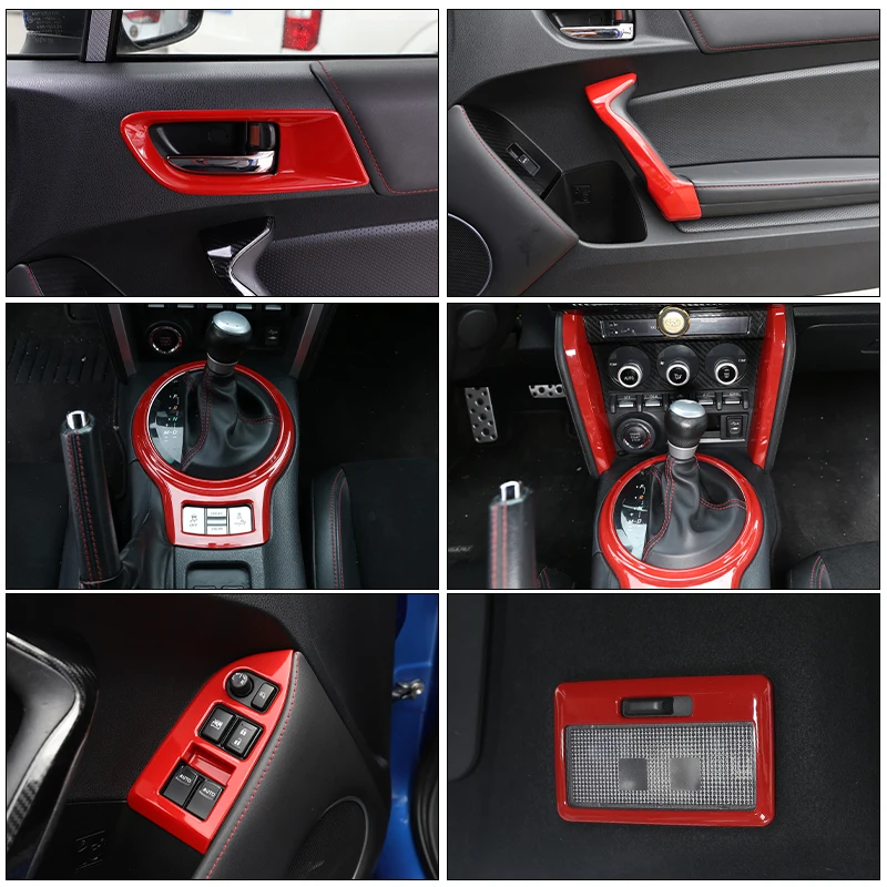 Voor 2012-2020 Toyota 86 GT86/Subaru Brz Abs Rode Auto Shift Frame Inner Deurklink Beschermhoes sticker Interieur Accessoires