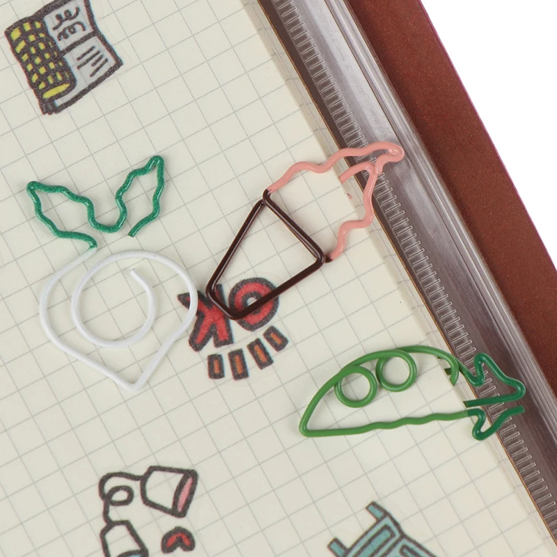 1 шт. мороженое редис горох скрепки для бумаги в форме металла закладки