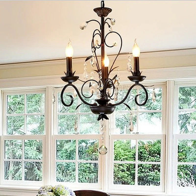 Винтажная люстра с подсветкой из кованого железа свадебное украшение черные