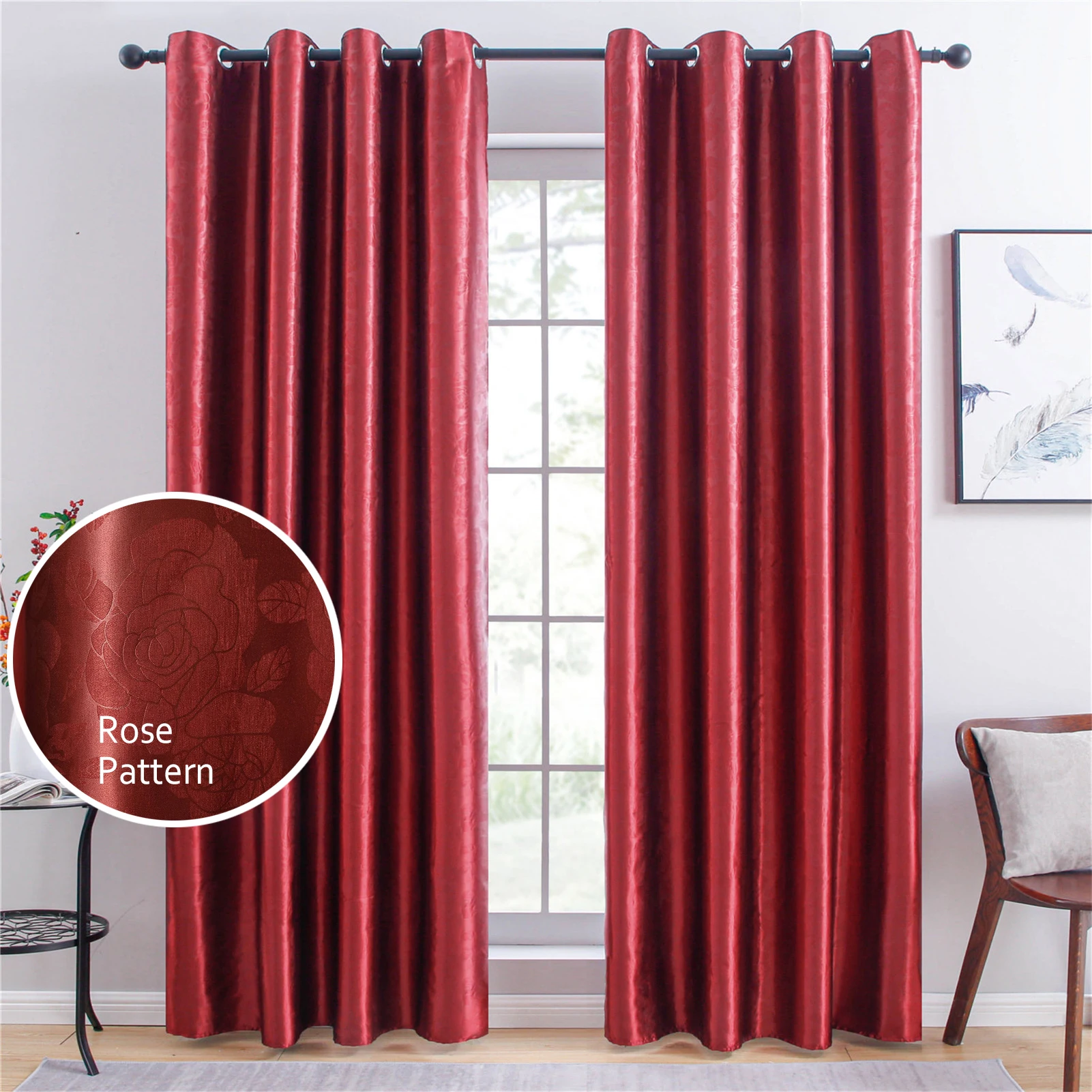 

Topfinel Blackout Curtains Solid Embossing Modern Window Treatment Curtains Shades for Living Room Bedroom Curtains Fabric Drape