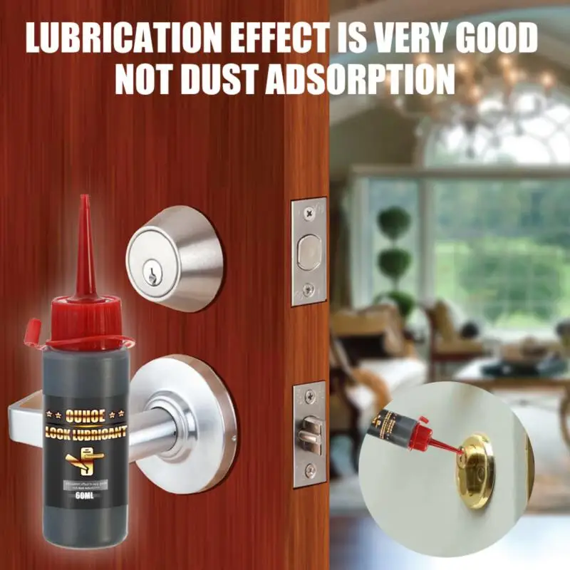 

60ml Lock Lubricant Graphite Interior Door Lock Maintenance Graphite For Latches Door Lock Loose Rust Lubricating Oil