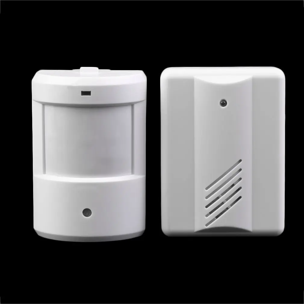 

Wireless IR Remote Security Doorbell Alarm System Wireless Detector Alarm Driveway Patrol Garage Infrared Motion Sensor White