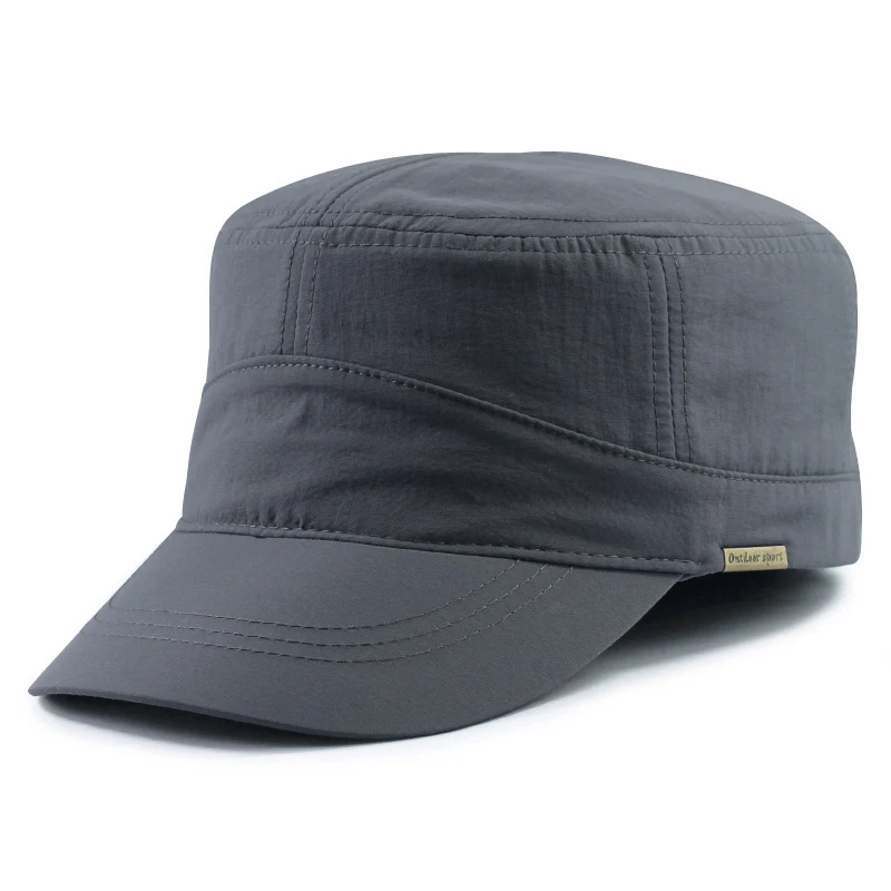 

Big Head Man Large Size Army Flat Top Cap Men Summer Polyester Sun Hat Plus Size Mesh Military Hats 55-60cm 60-65cm