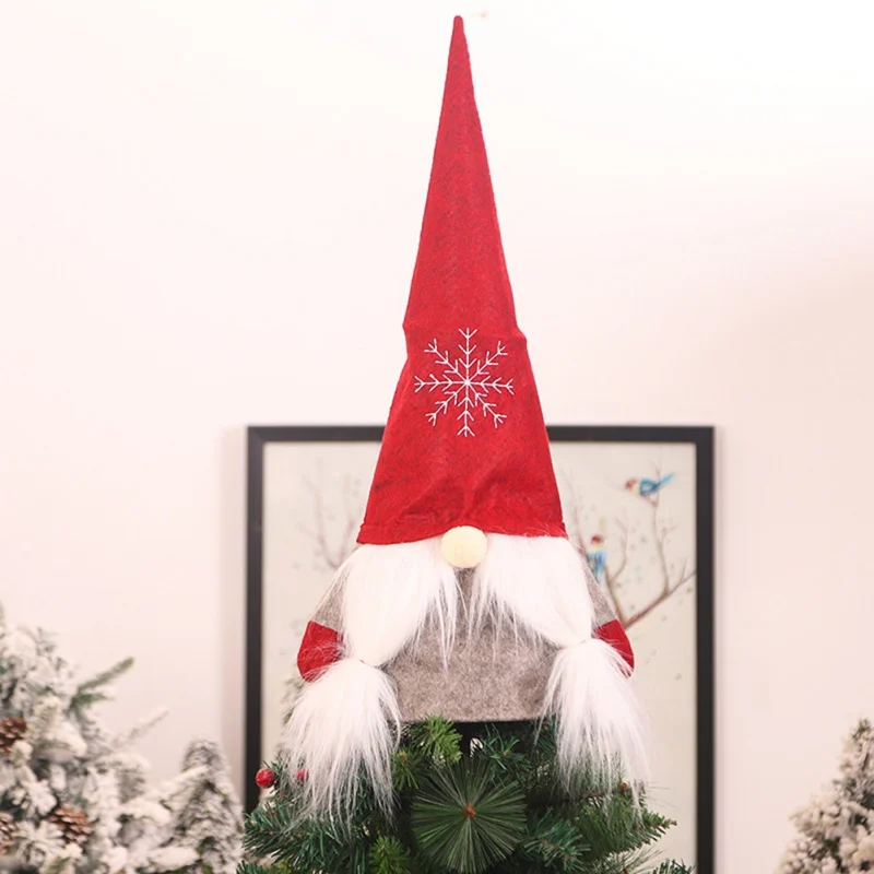 

Christmas Tree Top Decoration Faceless Doll Santa Xmas Treetop Decoration Christmas Tree Topper Ornament New Year Decoration