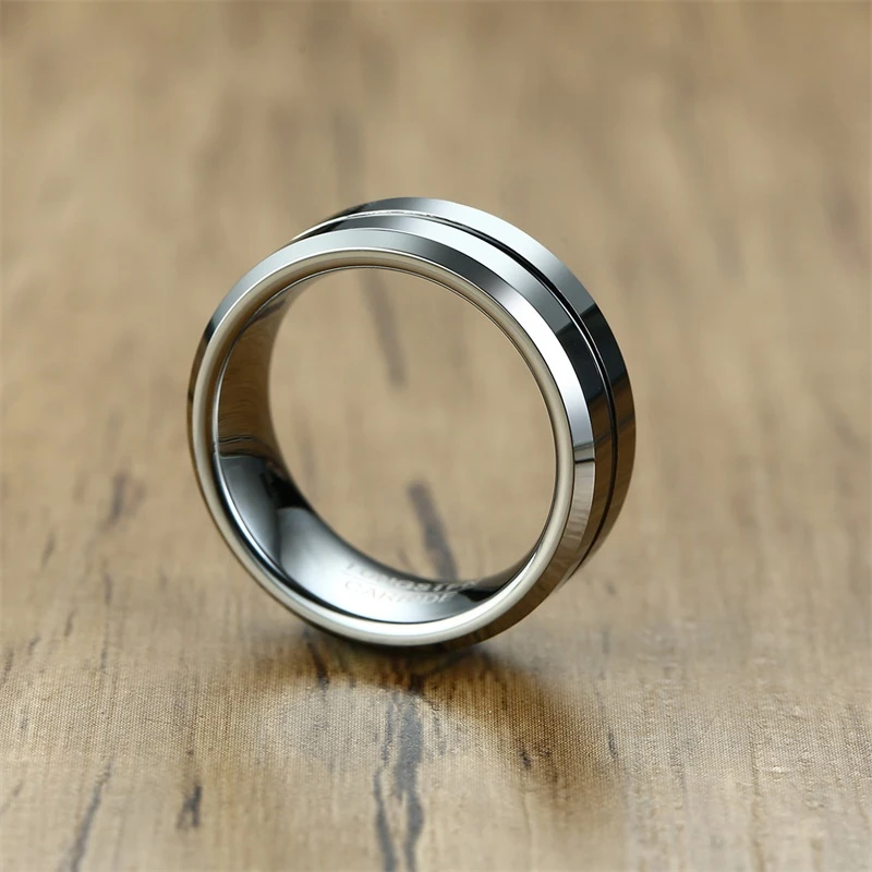 Винтажное вольфрамовое кольцо NHGBFT для мужчин повседневное серое тонкое из