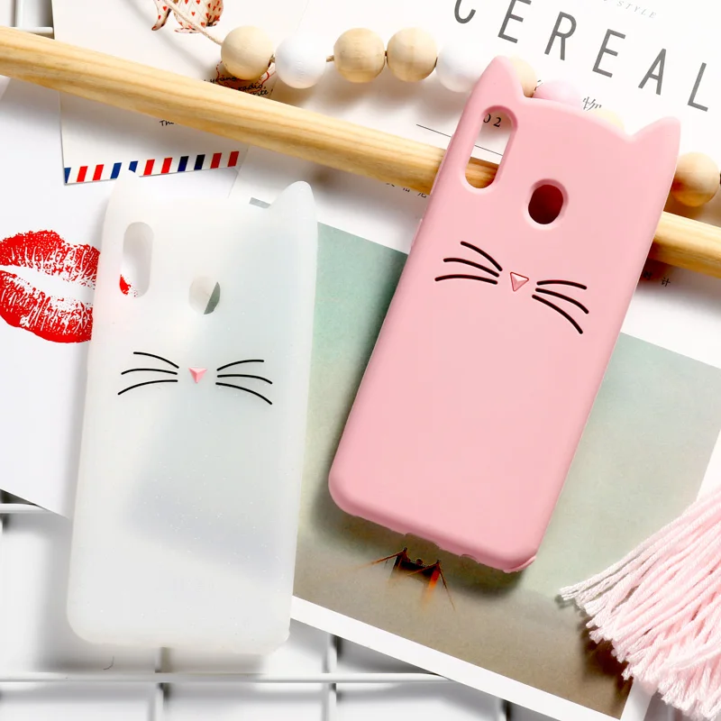 3D чехол с милым котом для samsung A50 A30 A70 чехол силиконовый samsung Galaxy A7 A9 A3 A8 A6 M10 M20 M30 Note 8 9 A5 крышка