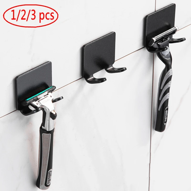 

1/2/3Pcs Punch Free Razor Holder Storage Hook Wall Men Shaving Shaver Shelf Bathroom Razor Rack Wall Bathroom Accessories