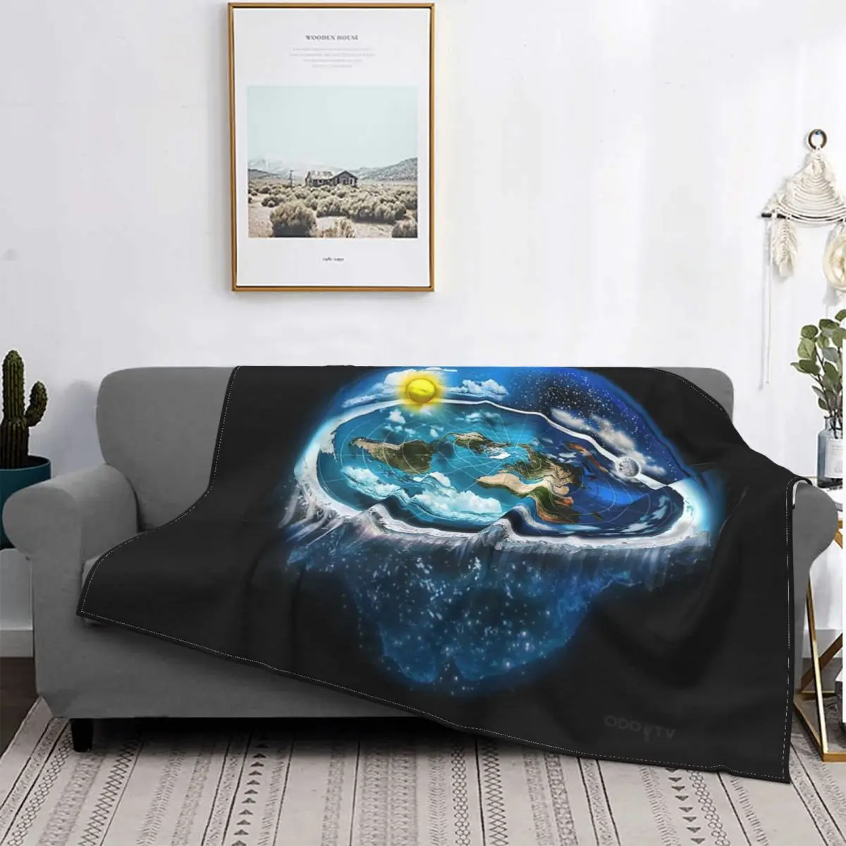 

Manta plana de tierra con cúpula de arte, colcha de cama a cuadros, funda de sofá, manta doble para cama