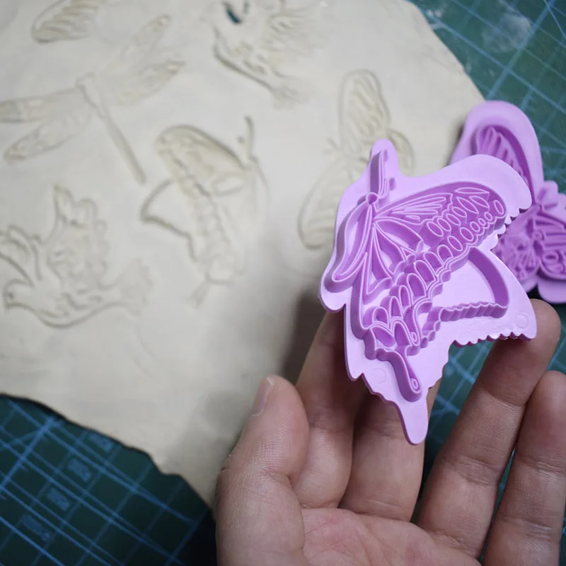 4 шт. Стрекоза бабочка Орел шаблон Керамика инструменты тиснение пресс штамп DIY