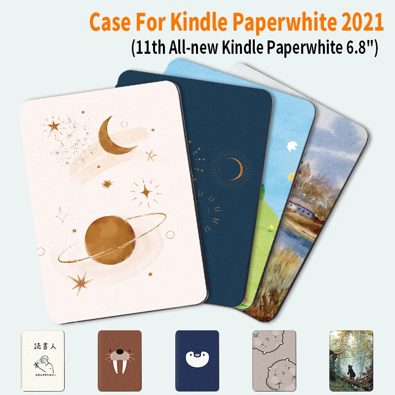 2021 All New Magnetic Smart Case For Kindle Paperwhite 5 Signature 11th Generation 6.8 Inch PU Leather Cover Sleeve Funda