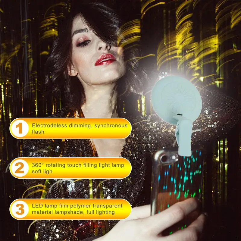

1Pc Clip on Ring Light Portable Selfie Ring Light Fill Light (Random Color)