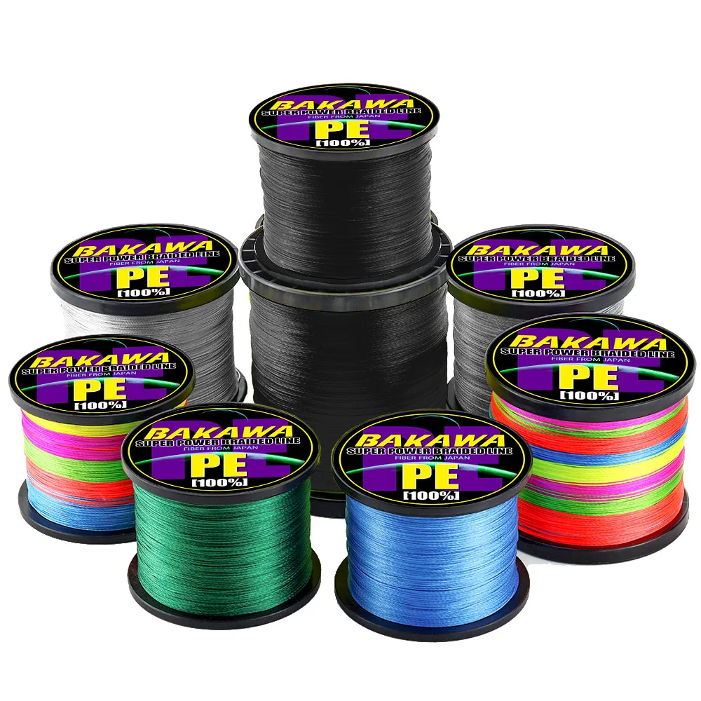 

Полиэтиленовая плетеная рыболовная леска BAKAWA, 300 м, 500 м, 9 жил, многонитевая рыболовная леска для ловли карпа, 22-1000 фунтов