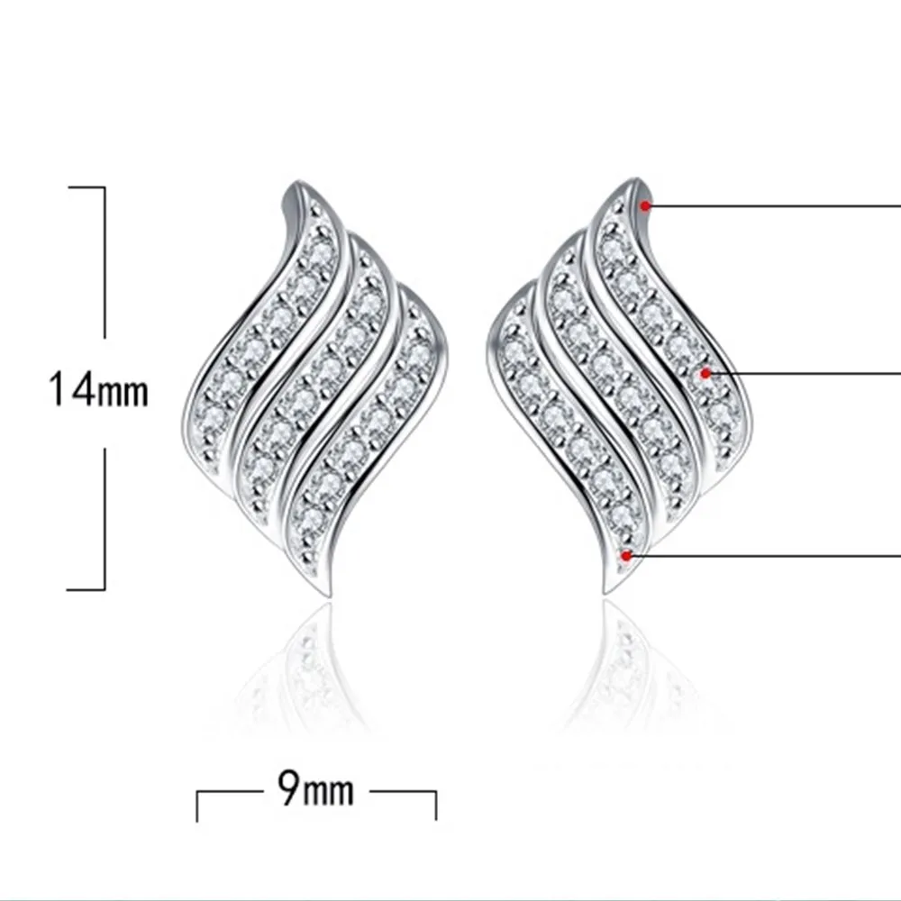 

NEHZY 925 sterling silver new woman fashion jewelry high quality zircon angel wings full of crystal super flash fashion earrings