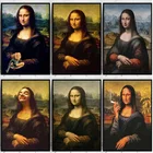 Портретная фигурка Моны Лизы МР Боба, Картина на холсте, постер с декором для гостиной, домашнее настенное искусство, Декор