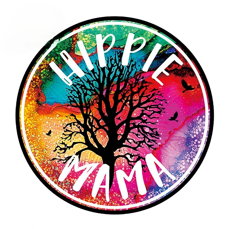 

Hippie Mama Car Decal Hippie Gifts for Women Hippie Bumper Window Vinyl Stickers Truck Art Boat Colorful Car Accessories11*11CM