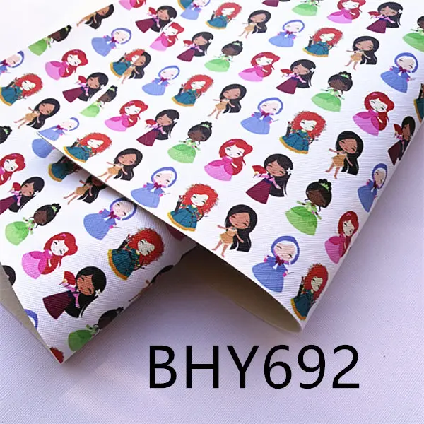 20*33 см Милая принцесса А4 мультфильм печати искусственная кожа для DIY аксессуары BHY690 - Цвет: BHY692