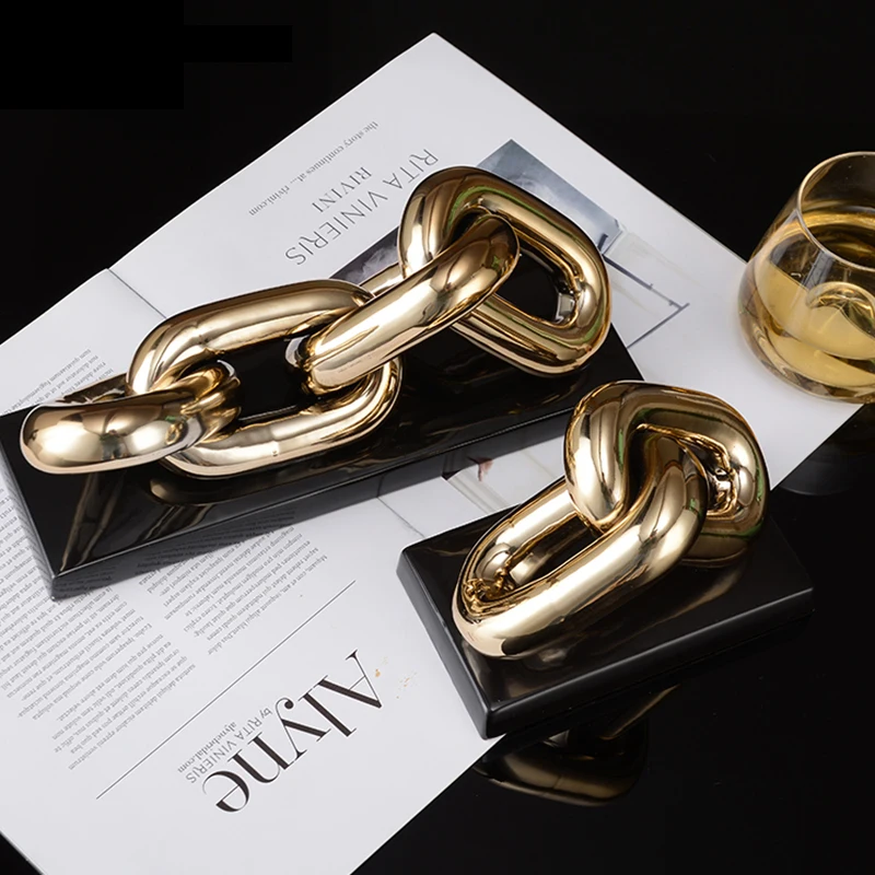 Nordic Золотая цепь декоративные скульптуры офис кабинетном столе керамические