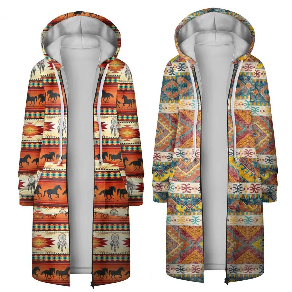 Женское пальто в этническом стиле Дамская Толстовка мягкая ветрозащитная