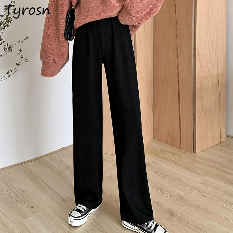 

Casual Pants Women Drawstring Straight Pant All-match Breathable Summer Soft Mopping Trousers Elegant Stylish Korean Style Femme