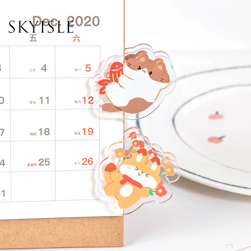 

SKYISLE Girl heart cute cartoon animal penguin Panda Ins acrylic clip hand account bill clip small clip