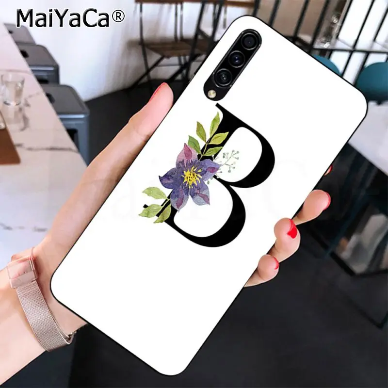 MaiYaCa A B C Цветы Счастливый номер и черная буква искусства красивый чехол для