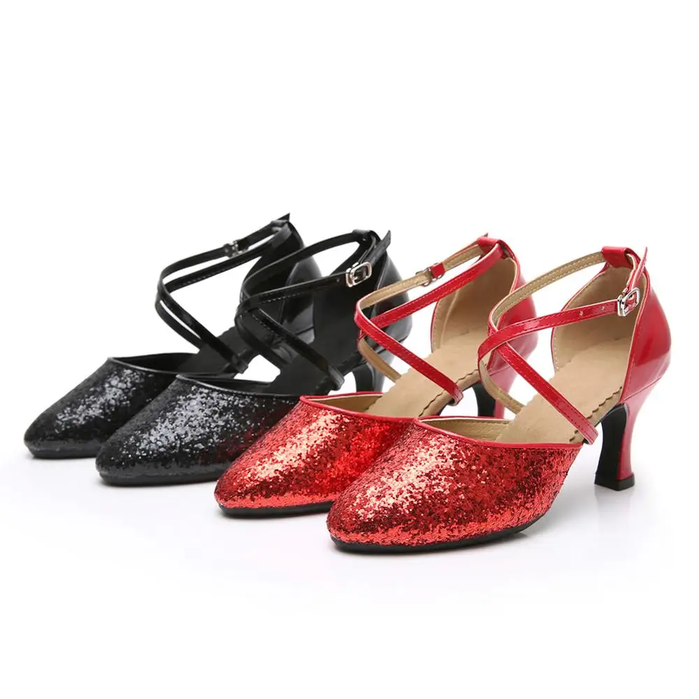 Hipposeus Туфли для латинских танцев плоской подошве женщин и девушек бальные