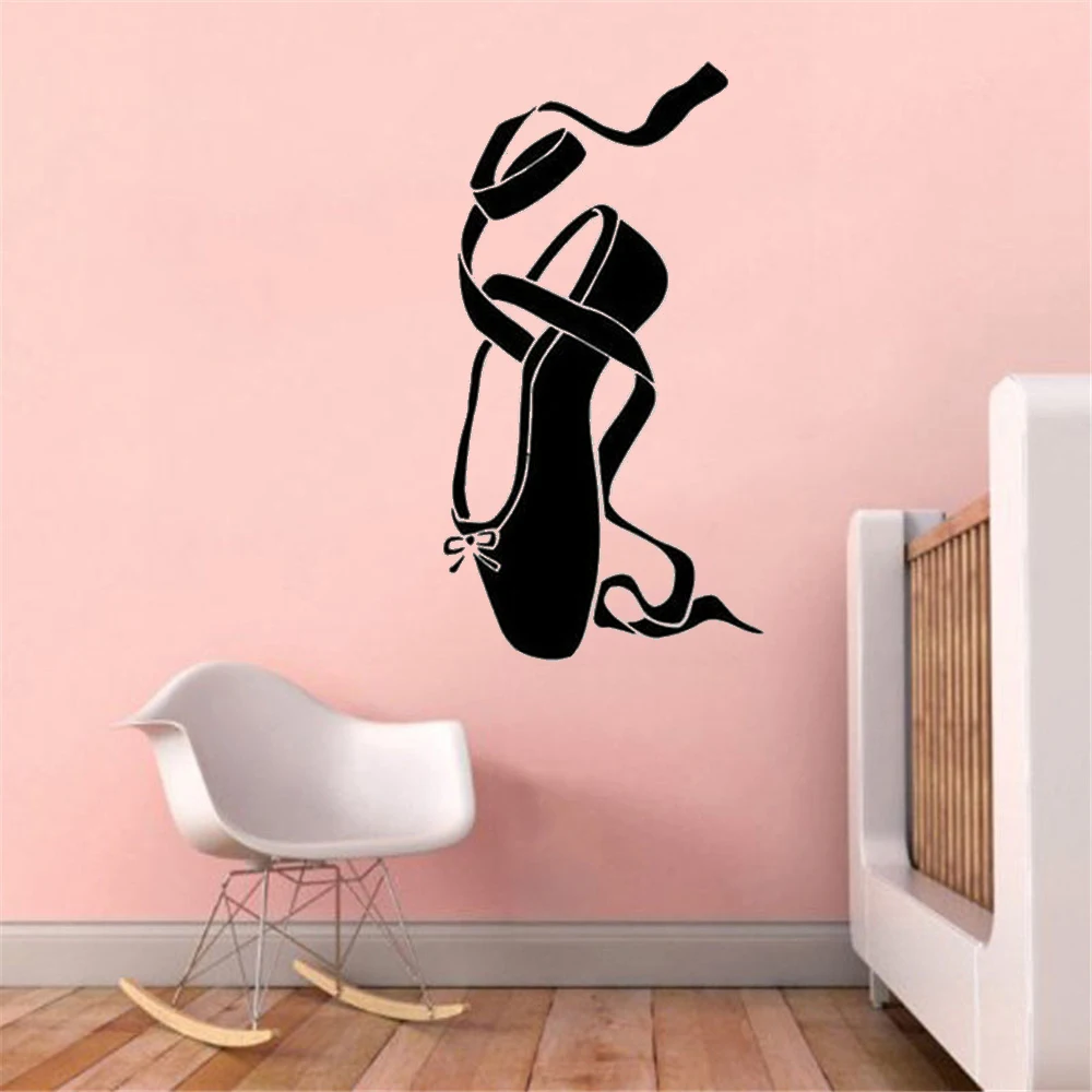 

Dance Ballet Shoe Ballerina Girl Room Dance People Home Decal Sticker For Kids Nursery Baby Room Ballet Vinyl ov346