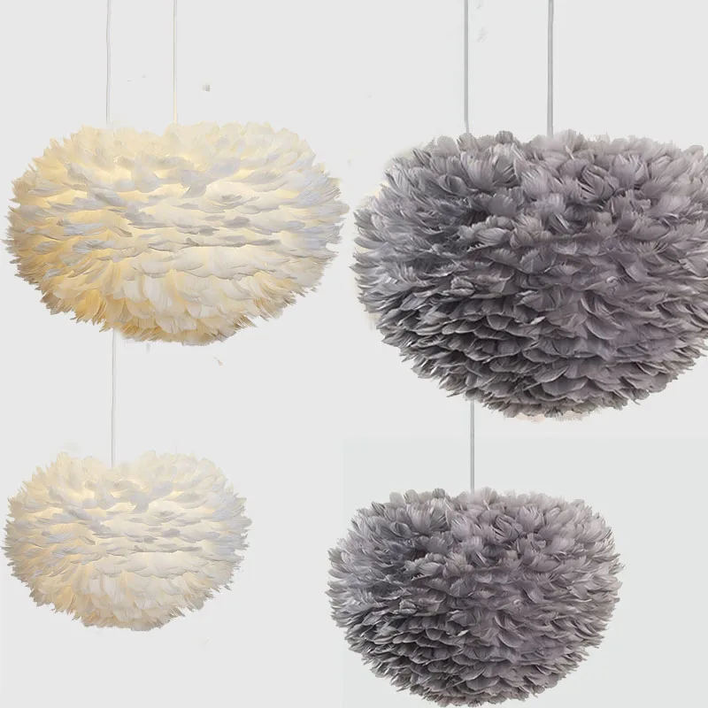 Подвесной светильник с перьями Подвесная лампа романтическая для спальни