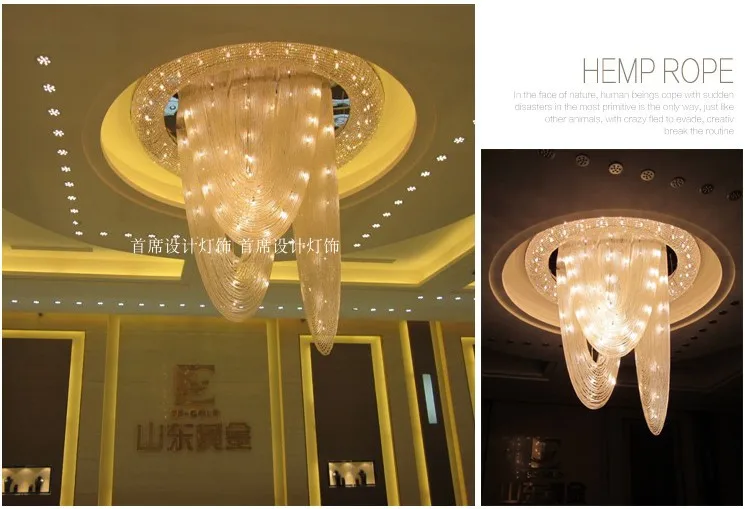 Отель Хрустальная люстра для лобби дуплексное здание конференц-зал выставочный