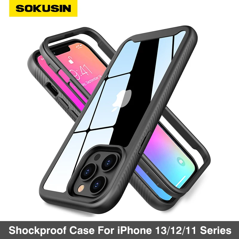 SOKUSIN Прозрачный чехол для iPhone 14 13 12 11 Pro Max Mini 7 SE 2nd 2020 3rd 2022 защитный прозрачный