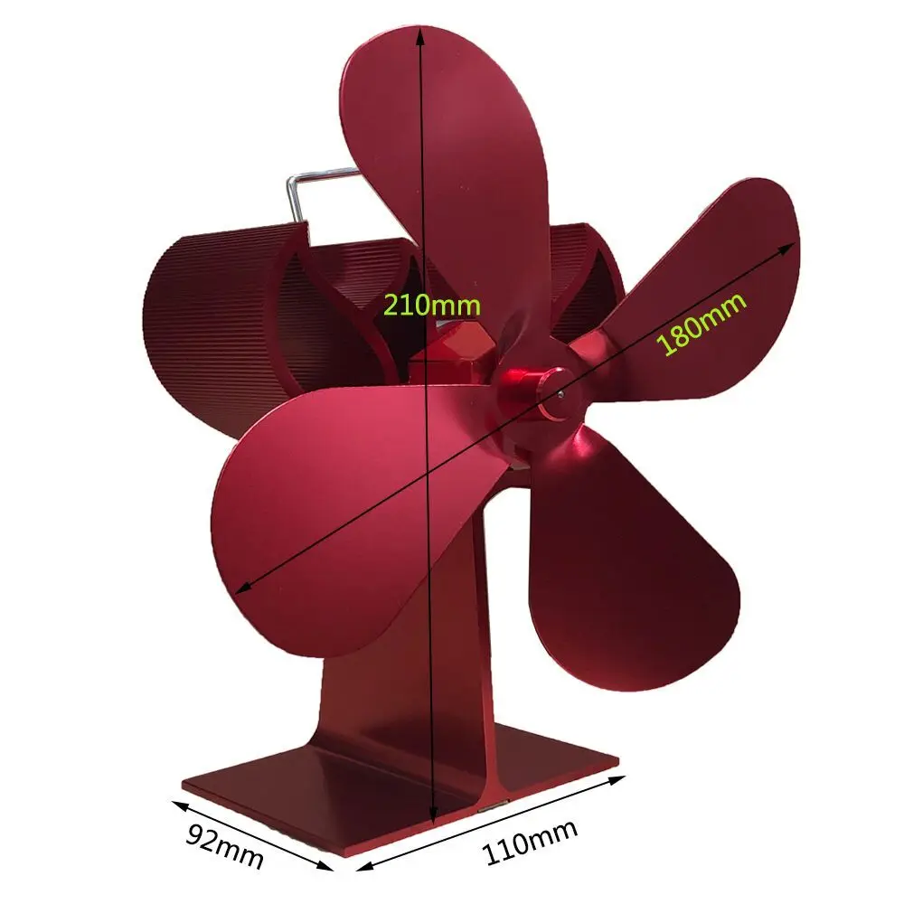 

4 Blade Fireplace Fan Winter Heat Powered Stove Fan Wood Burner Eco Friendly Quiet Fan Camping Traveling Home Heat Distribution
