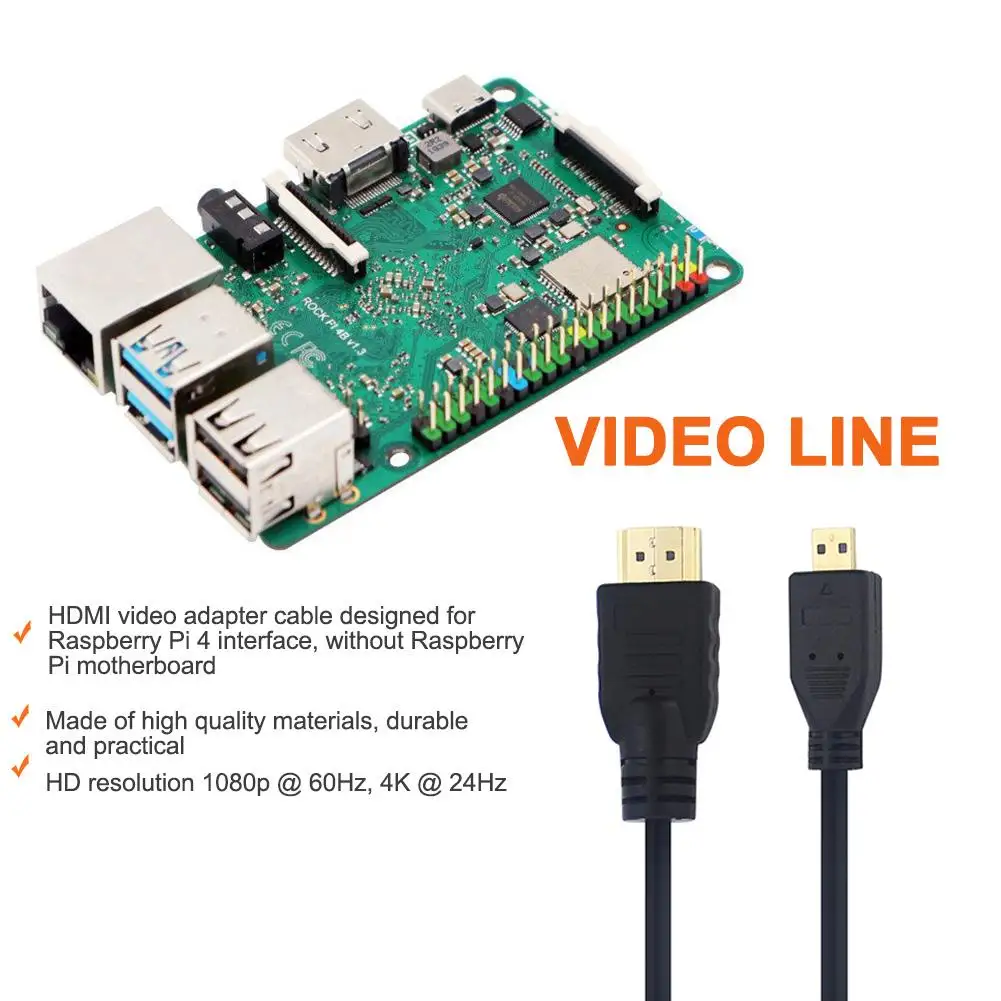1 5 м HDMI видео адаптер Кабель Micro к HD кабель 4K для Raspberry Pi 4/4B подключение цифровой