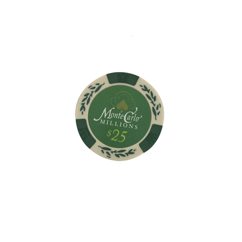 25 yuan face value K8356 25 шт./лот доллар пшеничной пленки глиняные чипы монеты Baccarat Texas Hold'em Цвет Корона глина покерные игровые чипы Pokerstars 14 г - Цвет: 25 yuan face value