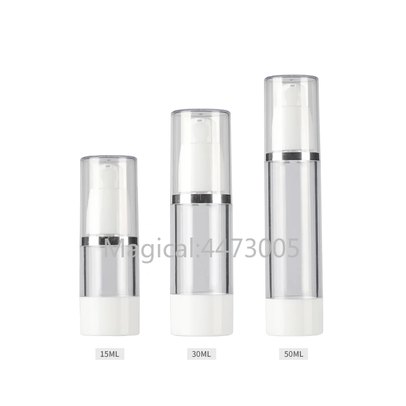 

10/20/30pcs 15ml30ml50ml Empty Clear Cosmetic Lotion Pump Airless Bottle, Portable DIY Travel Convenient Vacuum Emulsion Package