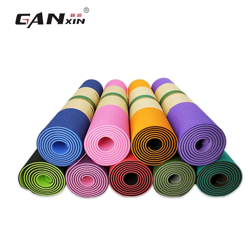 

1830*610*6mm TPE Yoga Mat with Position Line Non Slip Carpet Mat For Beginner Environmental Fitness Gymnastics Mats Double color