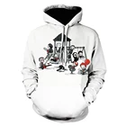 Белые спортивные толстовки с 3D принтом из фильма ужасы, толстовка с капюшоном, персональная Повседневная простая толстовка, МужскаяЖенская Осенняя куртка, одежда