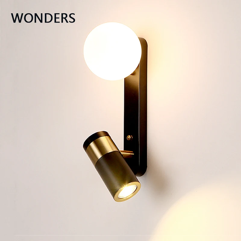 

Nordic Creative Bedside Reading LED wall lamp Home decoration salon wrought iron luminaria Creative adjustable wall light a бра