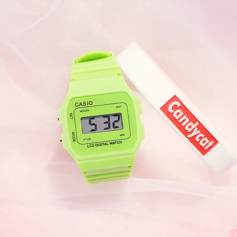 Яркие квадратные детские цифровые часы для девочек подростков Модные спортивные