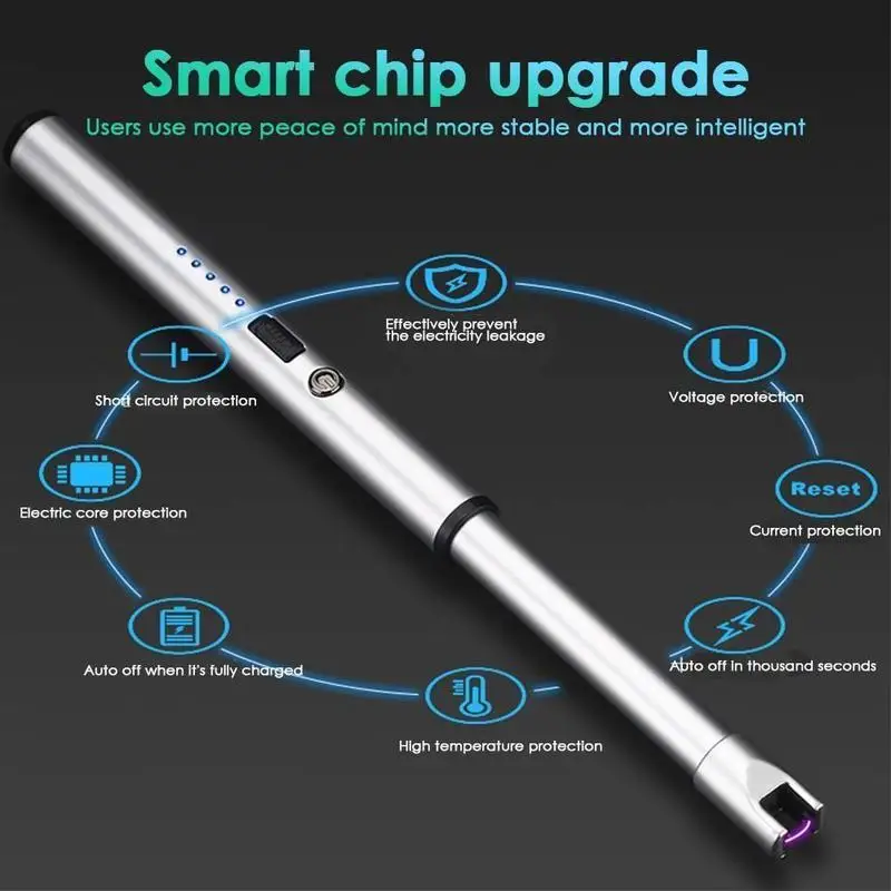 Usb ветрозащитная электрическая зажигалка заряжаемый дуговой зажигающий
