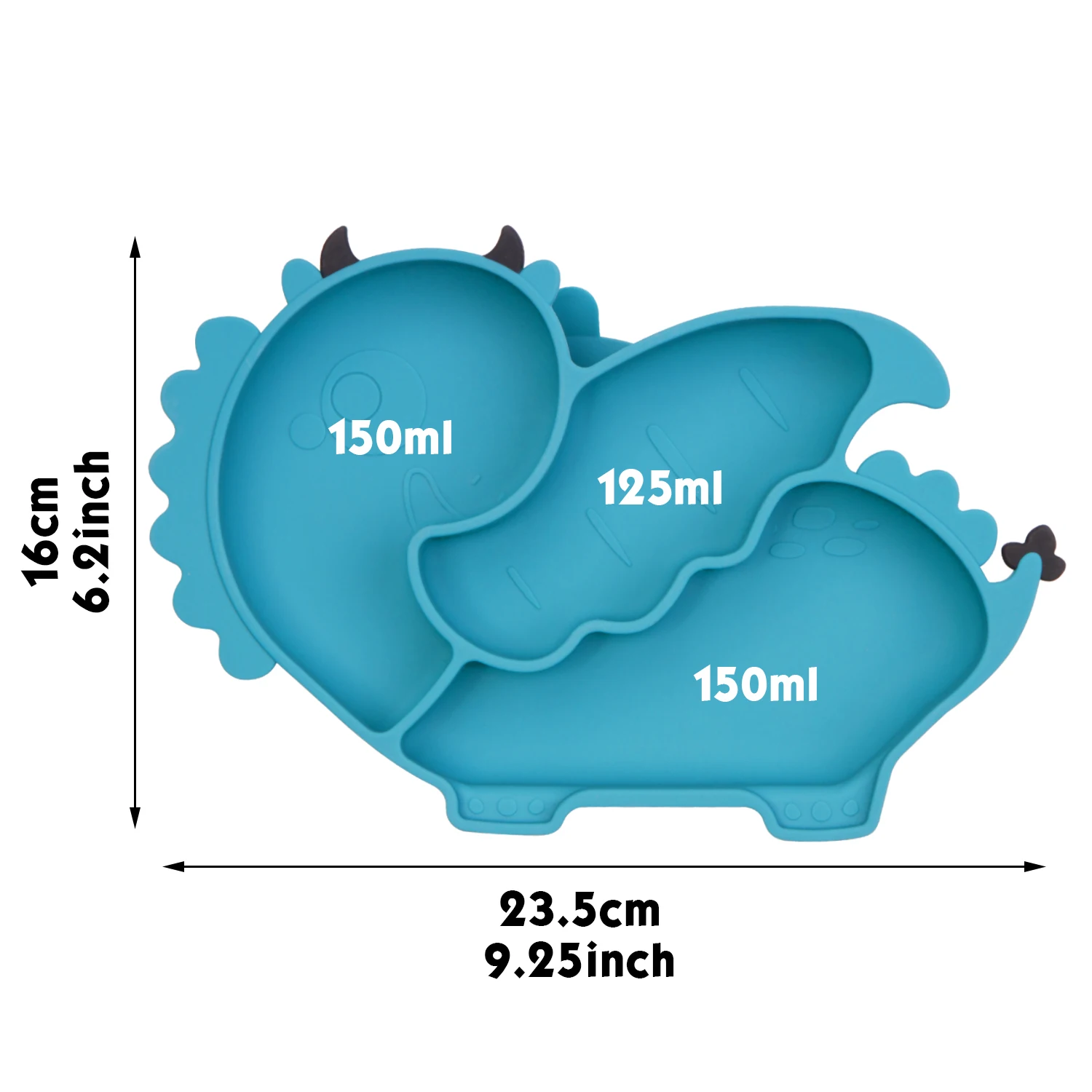 

Food Grade Silicone Baby Plate Divided Suction Dishes Feeding Tableware for Baby-Led-Weaning 7 month+