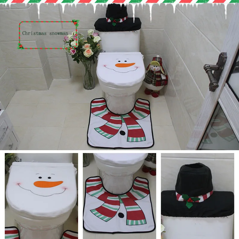Чехол для унитаза Рождественское украшение Рождественская крышка снеговика