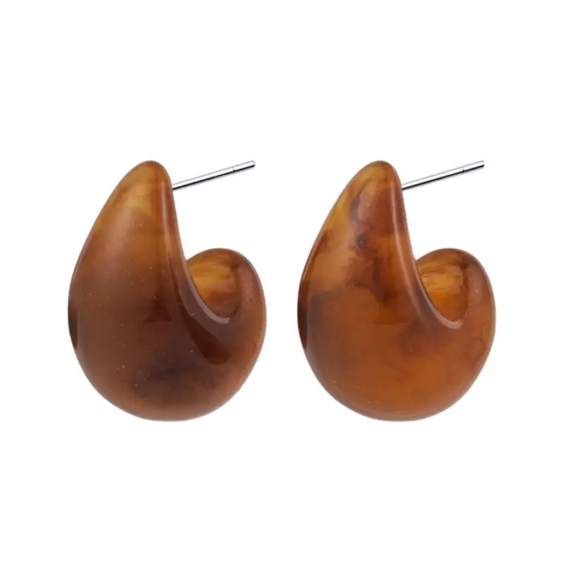 

Yangliujia S925 Needle Resin Geometric Earring South Korea Retro Fashion Simple Personality Joker Stud Earrings Women Jewelry