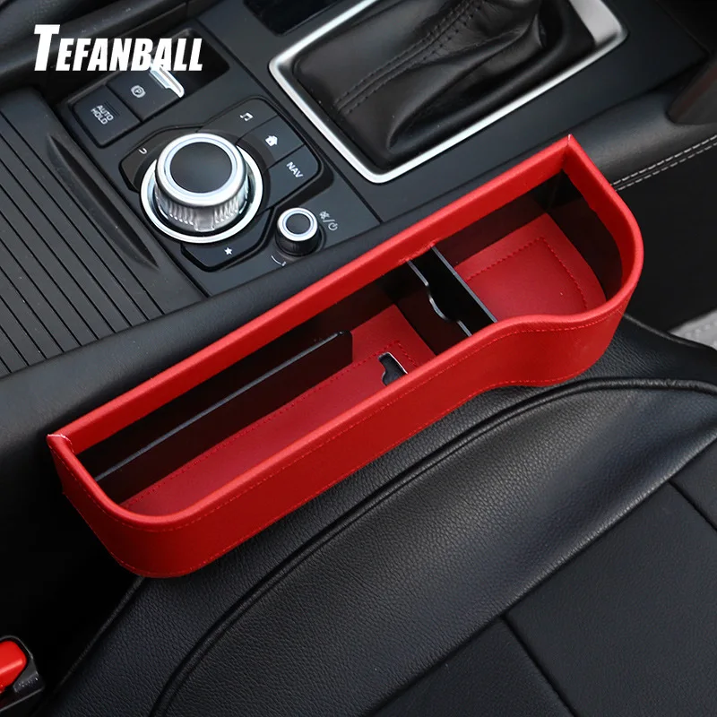 

2Pcs/Set Universal Storage Box Car Organizer Seat Gap PU Case Pocket Car Seat Side Slit for Wallet Phone Cigarette Keys Cards