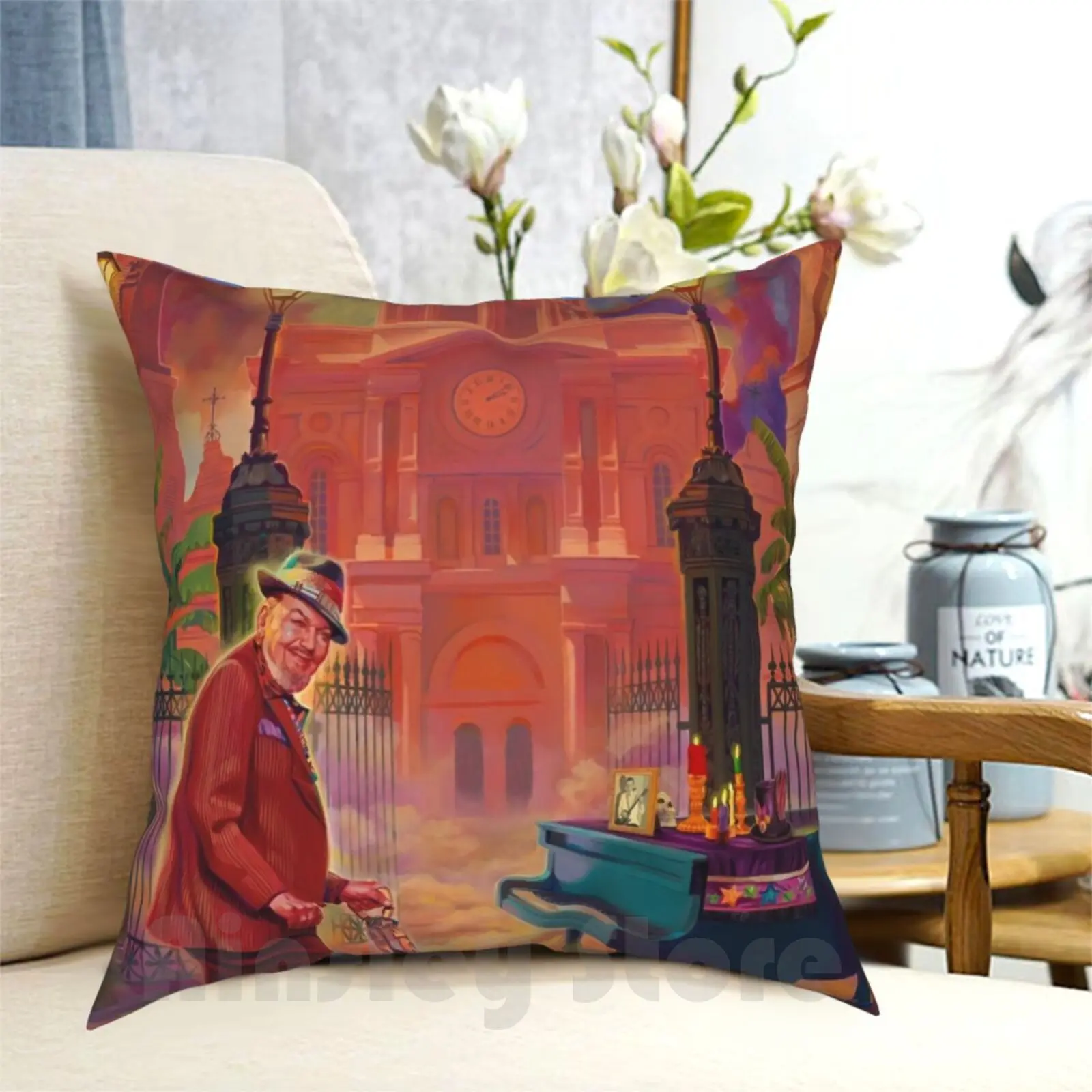 

Новинка, Орлеан, джаз, 2020, подушка, искусственная, печатная, домашняя мягкая искусственная Обложка, поп-арт, для мужчин и девочек, красивая, кр...