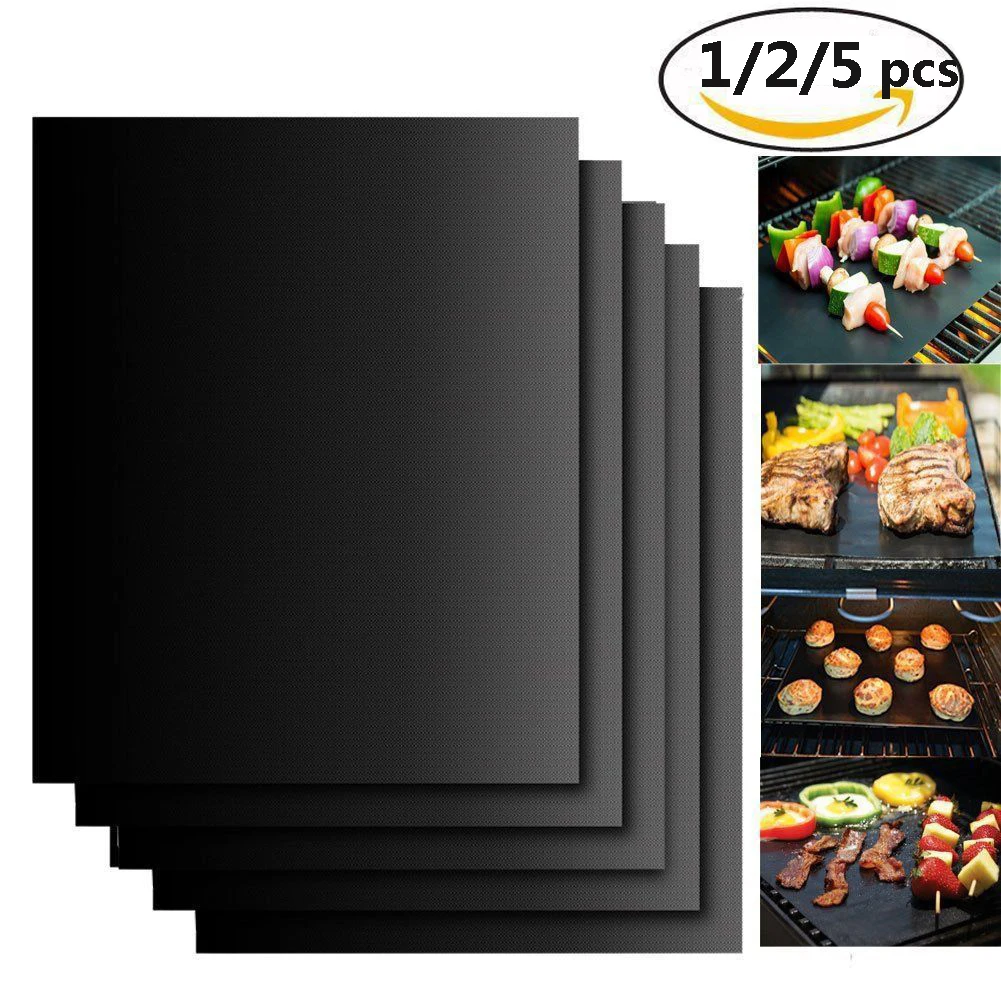 

Outside Use Reusable Non-Stick BBQ Grill Mat Pad Baking Sheet Meshes Portable Outdoor Picnic Cooking Barbecue Tool